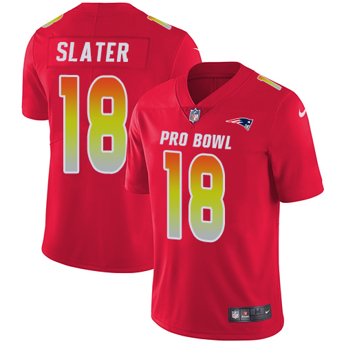 Nike Patriots #18 Matt Slater Red Men's Stitched NFL Limited AFC 2018 Pro Bowl Jersey - Click Image to Close